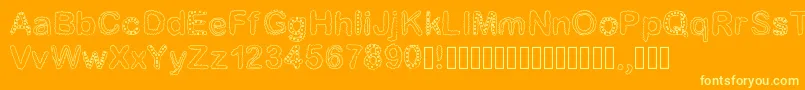 Beautiful-Schriftart – Gelbe Schriften auf orangefarbenem Hintergrund