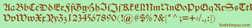 Alteschwabacher Font – Brown Fonts on Green Background