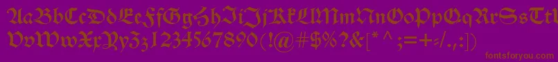 Alteschwabacher-fontti – ruskeat fontit violetilla taustalla
