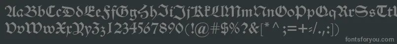 フォントAlteschwabacher – 黒い背景に灰色の文字