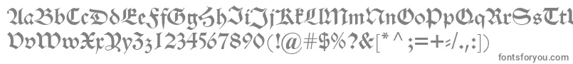 Alteschwabacher-fontti – harmaat kirjasimet valkoisella taustalla