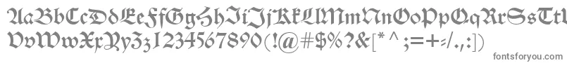 フォントAlteschwabacher – 白い背景に灰色の文字