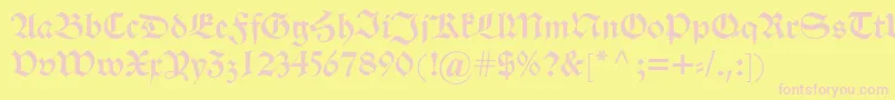 Alteschwabacher Font – Pink Fonts on Yellow Background