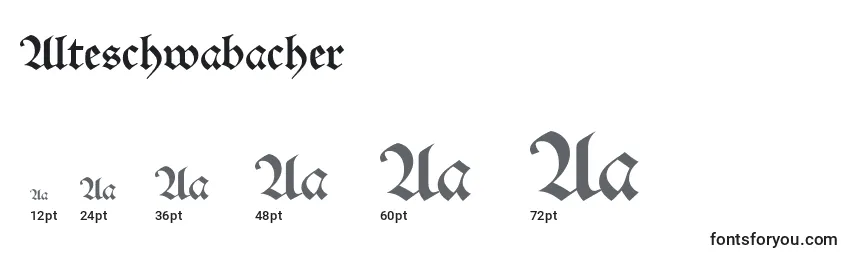 Größen der Schriftart Alteschwabacher