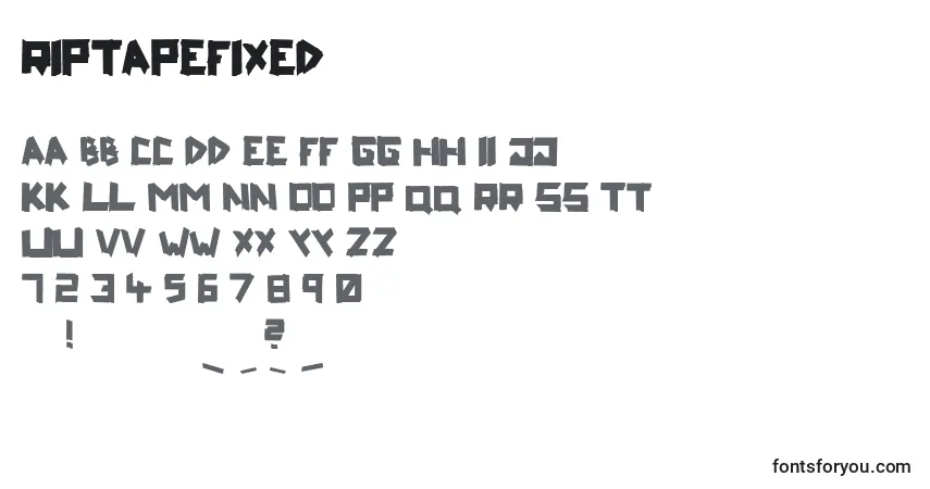 Fuente RiptapeFixed - alfabeto, números, caracteres especiales