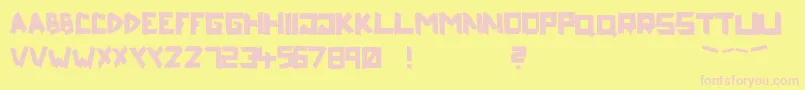 RiptapeFixed-Schriftart – Rosa Schriften auf gelbem Hintergrund