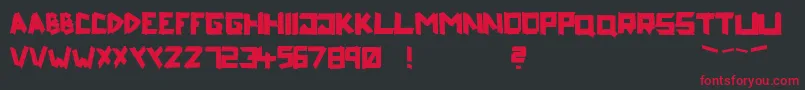 RiptapeFixed Font – Red Fonts on Black Background