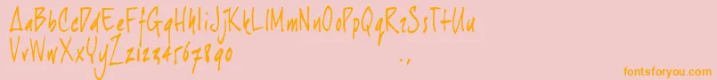 Jh1trial-Schriftart – Orangefarbene Schriften auf rosa Hintergrund