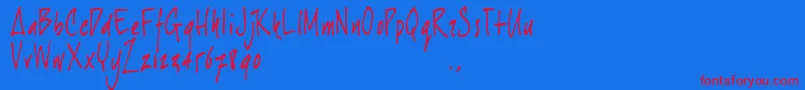 Jh1trial Font – Red Fonts on Blue Background