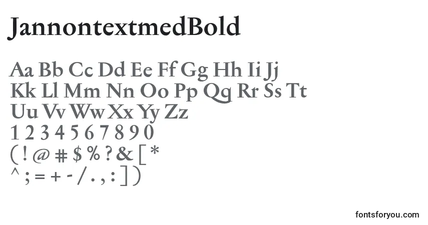 Шрифт JannontextmedBold – алфавит, цифры, специальные символы
