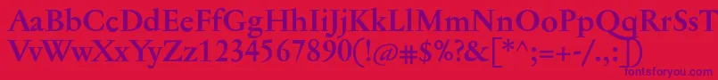 フォントJannontextmedBold – 赤い背景に紫のフォント