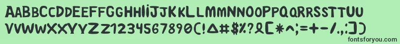 Saoroque Font – Black Fonts on Green Background