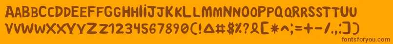 Weitere Informationen zur Saoroque-Schriftart Saoroque-Schriftart – Braune Schriften auf orangefarbenem Hintergrund