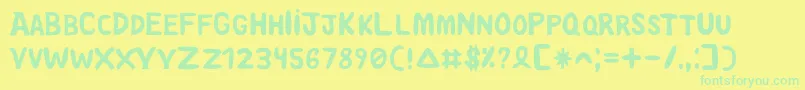 Saoroque Font – Green Fonts on Yellow Background