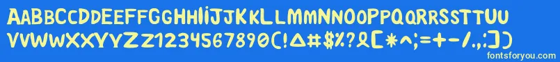 Saoroque Font – Yellow Fonts on Blue Background