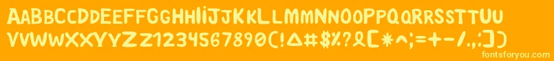 More about Saoroque Font Saoroque Font – Yellow Fonts on Orange Background