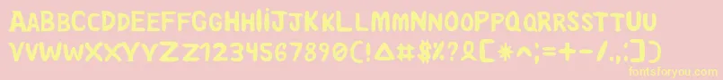 Saoroque Font – Yellow Fonts on Pink Background