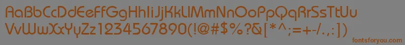 フォントBarondbNormal – 茶色の文字が灰色の背景にあります。