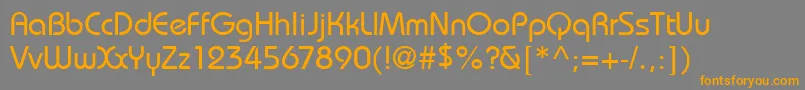 フォントBarondbNormal – オレンジの文字は灰色の背景にあります。