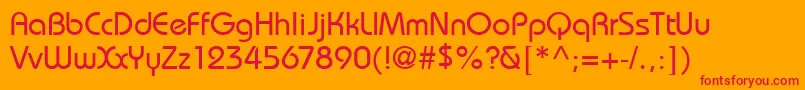 Więcej informacji o czcionce BarondbNormal Czcionka BarondbNormal – czerwone czcionki na pomarańczowym tle