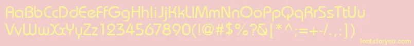 BarondbNormal-Schriftart – Gelbe Schriften auf rosa Hintergrund