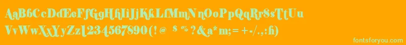 Shifty Font – Green Fonts on Orange Background