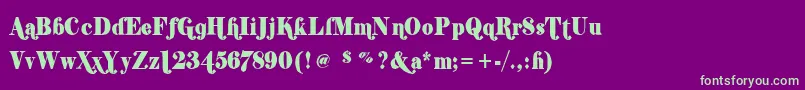 Shifty Font – Green Fonts on Purple Background