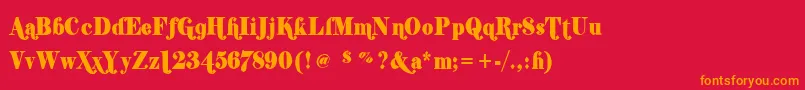 Shifty-Schriftart – Orangefarbene Schriften auf rotem Hintergrund