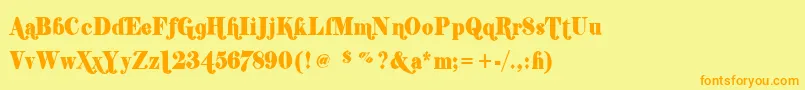 フォントShifty – オレンジの文字が黄色の背景にあります。
