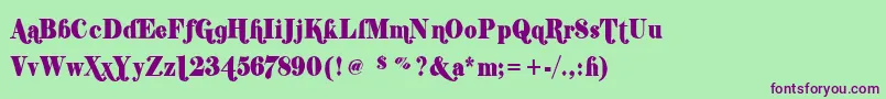 Shifty Font – Purple Fonts on Green Background