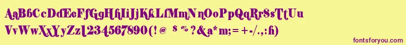 Shifty Font – Purple Fonts on Yellow Background