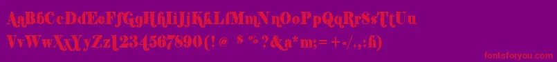 Shifty Font – Red Fonts on Purple Background