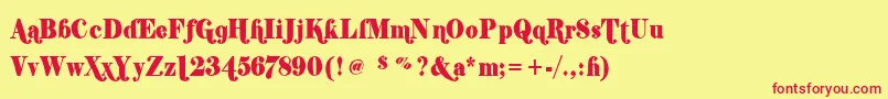 Shifty-Schriftart – Rote Schriften auf gelbem Hintergrund