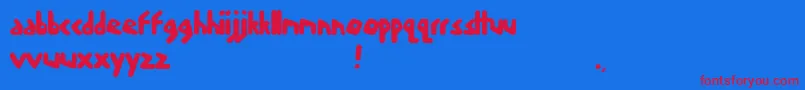 Skoodle Font – Red Fonts on Blue Background