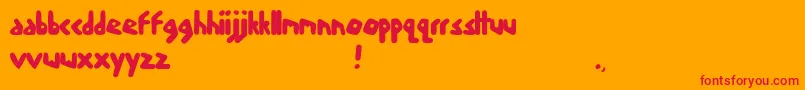Skoodle Font – Red Fonts on Orange Background
