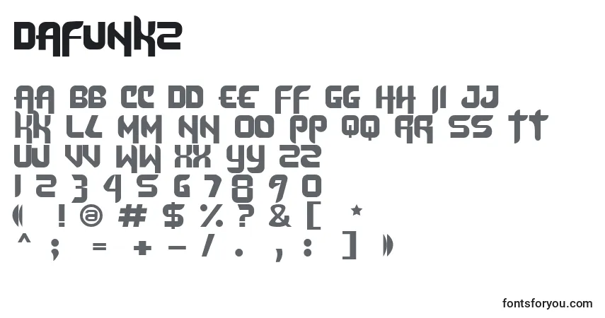 Schriftart Dafunk2 – Alphabet, Zahlen, spezielle Symbole