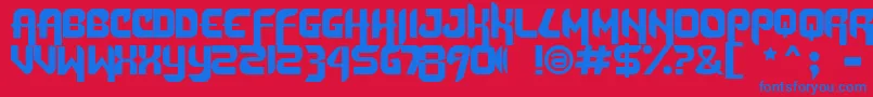 Dafunk2 Font – Blue Fonts on Red Background