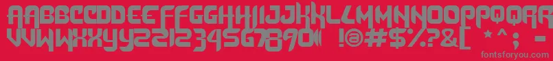 Dafunk2-Schriftart – Graue Schriften auf rotem Hintergrund
