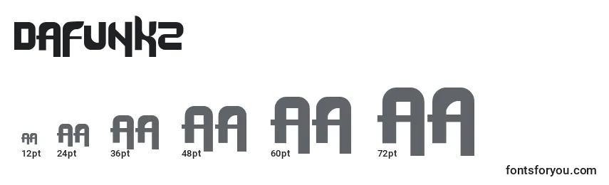 Размеры шрифта Dafunk2
