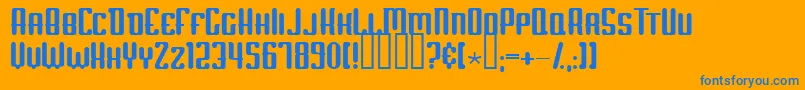 Шрифт ScumOfTheEarth – синие шрифты на оранжевом фоне