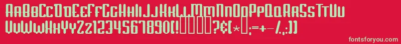 フォントScumOfTheEarth – 赤い背景に緑の文字