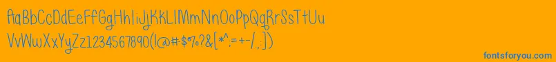 JustAliceDemo Font – Blue Fonts on Orange Background
