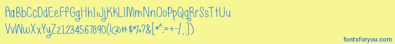 JustAliceDemo Font – Blue Fonts on Yellow Background