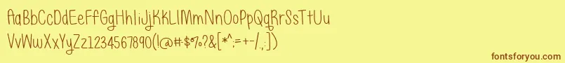 JustAliceDemo Font – Brown Fonts on Yellow Background