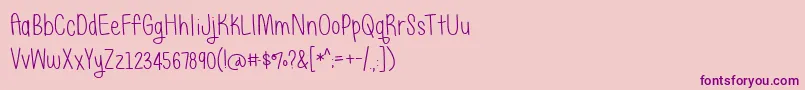 JustAliceDemo Font – Purple Fonts on Pink Background