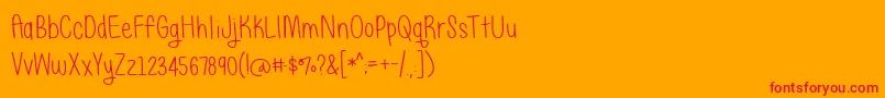 JustAliceDemo-Schriftart – Rote Schriften auf orangefarbenem Hintergrund