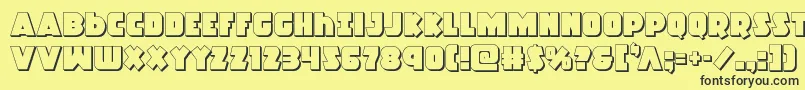 Racketsquad3D Font – Black Fonts on Yellow Background