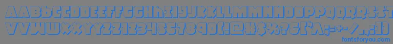 Racketsquad3D-Schriftart – Blaue Schriften auf grauem Hintergrund