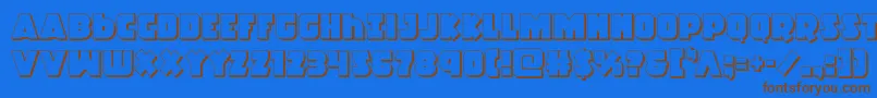 Racketsquad3D Font – Brown Fonts on Blue Background