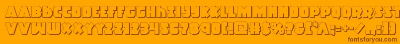 Racketsquad3D Font – Brown Fonts on Orange Background